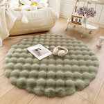Tapis d�coratif d'int�rieur, 90 cm, tapis rond, tapis de protection antid�rapant, tapis en polaire � ...