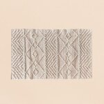 Tapis descente de lit motifs g�om�triques beige 60x110cm