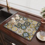 Tapis �gouttoir vaisselle, tapis de s�chage vaisselle super absorbant, tapis �vier cuisine en nanofibres ...