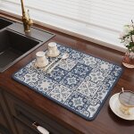 Tapis �gouttoir vaisselle, tapis de s�chage vaisselle super absorbant, tapis �vier cuisine en nanofibres ...