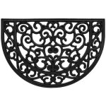 Tapis d'entr�e demi - lune baroque 'odelin' 40x60cm noir