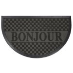 Tapis d'entrée demi - lune 'bonjour' 45x75 cm noir Tapis d'entrée demi - lune 'bonjour' 45x75 cm noir