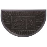 Tapis d'entrée demi - lune 'feuilles' 45x75cm noir Tapis d'entrée demi - lune 'feuilles' 45x75cm noir