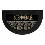 Tapis d'entr�e demi - lune 'tomina' 45x75cm noir & or