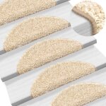 Tapis d'escalier 15 pcs cr�me 56x17x3 cm vidaxl