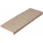 Tapis d'escalier sabang aspect sisal beige rectangulaire 23, 5 x 65 cm