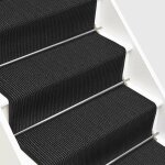 Tapis d'escalier en sisal sylt noir 66 x 200 cm