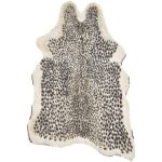 Tapis fausse fourrure gris marron et beige effet gu�pard en polyester pour chambre ou salon au style ...