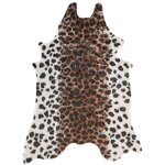 Beliani - tapis fausse peau de leopard 150 x 200 cm en acrylique et polyester marron blanc et noir