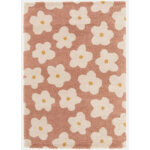Tapis fleurs maximalistes - apolline - rose - 80 x 150 cm