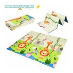 Costway - tapis de jeu pour b�b� pliable 200x180x1, 4cm avec image licorne et poney en mousse xpe non ...