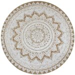 Tapis jute tress� imprim� 150 cm rond dec023928