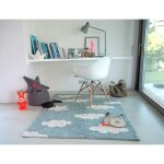 Tapis lavable en machine pour enfant clouds lorena canals bleu 120x160