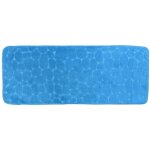 Tapis memoire de forme microfibre galet 45x120 cm - bleu canard tendance