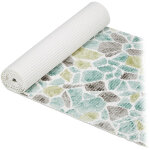 Tapis moelleux en mousse,  dcouper, pour bain, sauna, piscine anti drapant, bleu / blanc lxp 65x300cm ...