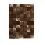 Paris prix - tapis patchwork en cuir fait main 'voila' marron 120 x 170 cm Paris prix - tapis patchwork en cuir fait main 'voila' marron 120 x 170 cm