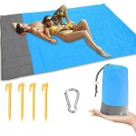 Tapis de plage impermable, couverture de plage large anti sable 200 cm x 145 cm drap de plage pour plage, ...