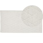 Beliani - tapis rectangulaire blanc en laine viscose et coton pour chambre ou salon au style scandinave ...