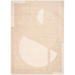 Tapis rectangulaire moderne en laine fait main 160 x 230 cm beige gaya