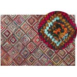 Tapis rectangulaire multicolore en polyester  motif gomtrique pour chambre ou salon bohme 140 x 200 ...