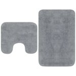 Tapis de salle de bain 2 pcs tissu gris vidaxl Tapis de salle de bain 2 pcs tissu gris vidaxl