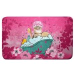 Tapis de salle de bain  chatibulle  45x75cm rose