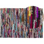 Tapis de salon ou chambre 140 x 200 cm en coton et polyester multicolore bafra