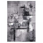 Unamourdetapis - tapis salon et chambre 60x110 gris rectangle tiss� motif abstrait lyn1 tablo