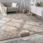 Tapis salon en fausse fourrure pelucheux hautes m�ches doux plusieurs couleurs beige, 60x90 cm - paco ...