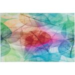 Tapis de salon muliticolore en polyester 140 x 200 cm rectangulaire motif feuille pour chambre ou salon ...