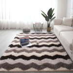 Rhg tapis salon shaggy 160 x 230 cm marron - moquette poils long sol chaud, tapis doux de chambre, tapis ...