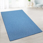 Tapis de salon sur mesure london bleu clair 100 x 100 cm