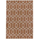 Allotapis - tapis scandinave à courtes mèches graphique huppe orange 120x170 Allotapis - tapis scandinave à courtes mèches graphique huppe orange 120x170