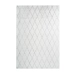 Paris prix - tapis shaggy g�om�trique 'vivica' blanc & bleu gris 80 x 150 cm