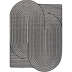 Tapis en sisal organic 2131 g�om�trique �cru / noir ? naturel, forme irr�guli�re moderne black 120x170 ...