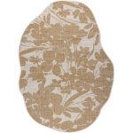 Tapis en sisal organic 2735 fleurs �cru / naturel ? forme irr�guli�re moderne beige 120x170 cm