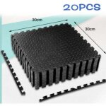 Tapis de sol de gym sport avec 20 dalles de protection en mousse 30cm x 30 cm noir