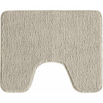 Tapis de toilette uni en polyester ecru 50x40cm