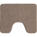 Tapis de toilette uni en polyester taupe 50x40cm