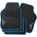 Woltu ? tapis de voiture universel 4 pi�ces ? antid�rapant noir avec liser� bleu ? tapis avant 65. 5x45cm, ...