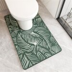 Tapis wc contour, tapis de toilette forme de u, diatomite, absorbant, sechage rapide, antid�rapant, lavable, ...