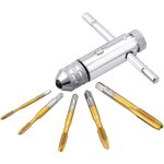 Tarauds � main, cl� � taraud r�glable, cl� pour porte - taraud � poign�e en t avec 5 pi�ces hss m3 m4 ...