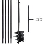 Tari�re de sol avec manche 250 mm et tube d'extension 4 m acier vidaxl