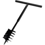 Vidaxl - tarire de sol avec mche de tarire 180 mm acier noir