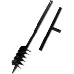 Tari�re de sol avec m�che de tari�re spirales 120 mm acier noir vidaxl