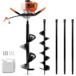 Tari�re thermique 52cc - moteur 2 temps 1. 7kw - avec 2 m�ches (� 150mm & 250mm) et 3 rallonges - profondeur ...