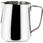 Tasse  caf en acier inoxydable argent de 360 ml avec bec verseur pointu et cylindre de traction, tasse ...