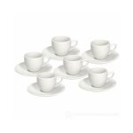 Tasse � caf� en porcelaine blanche avec soucoupe golf lot de 6