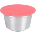 Tasse  caf rechargeable rutilisable en acier inoxydable pour cafetire dolce gusto rouge