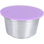 Tasse  caf rechargeable rutilisable en acier inoxydable pour cafetire dolce gusto violet